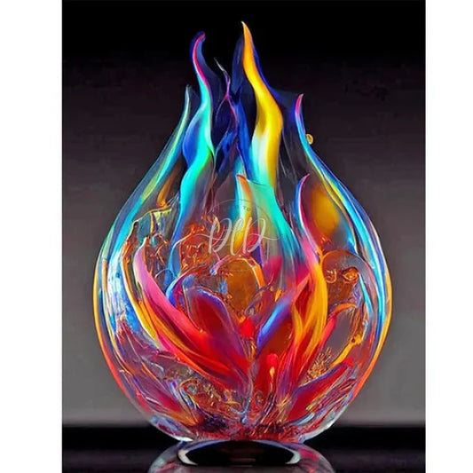 Glass Fire Sculpture
