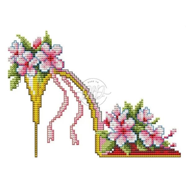 High Heels 14Ct Pre-Stamped Canvas(21*16Cm) Cross Stitch