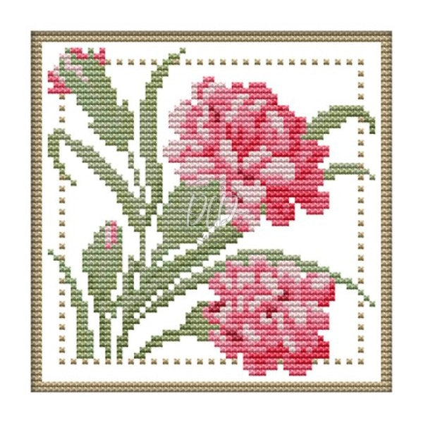 January Flower Partial 11Ct Counted Canvas(21*21Cm) Cross Stitch