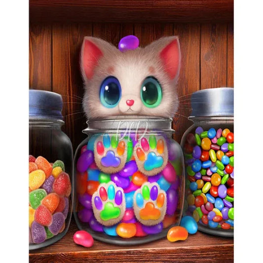 Kitten In A Candy Jar