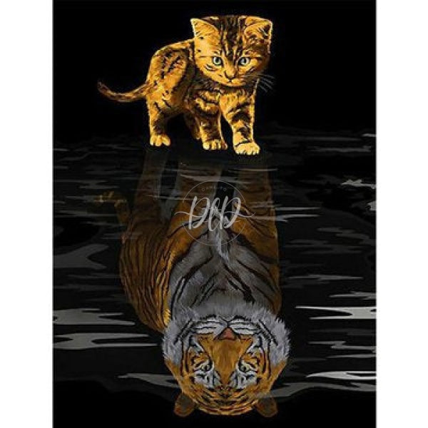 Kitten Reflection Tiger