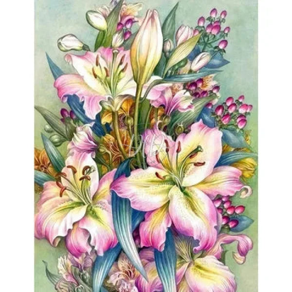 Lilies 30*40Cm(Canvas) Full Round Drill Diamond Painting