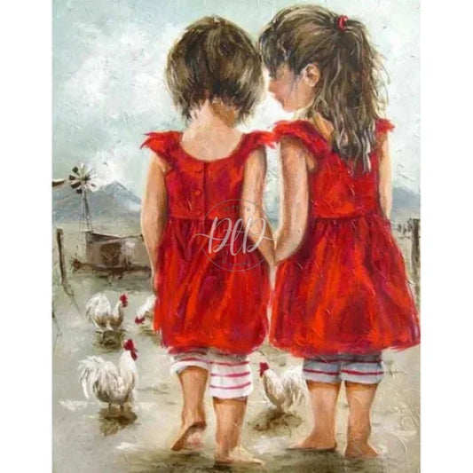 Little Girl In Red Dress