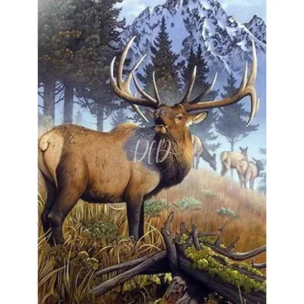 Logy Elk 30X40Cm(Canvas) Full Round Drill Diamond Painting