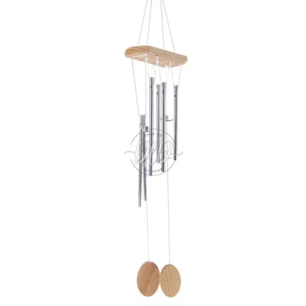 Lucky Metal Wooden White Wind Chime