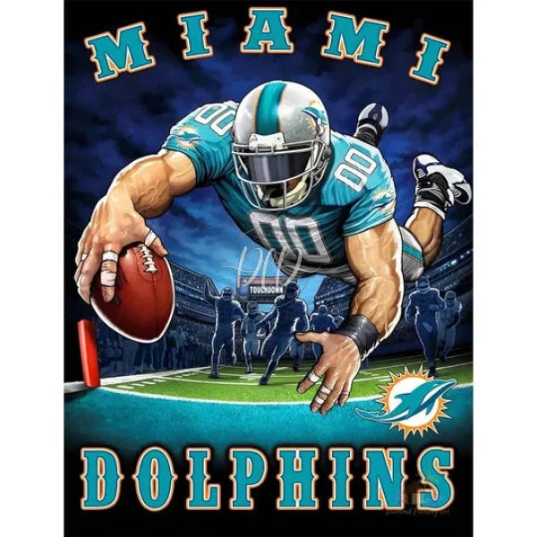 Miami Dolphins 30*40Cm(Canvas) Full Round Drill Diamond Painting