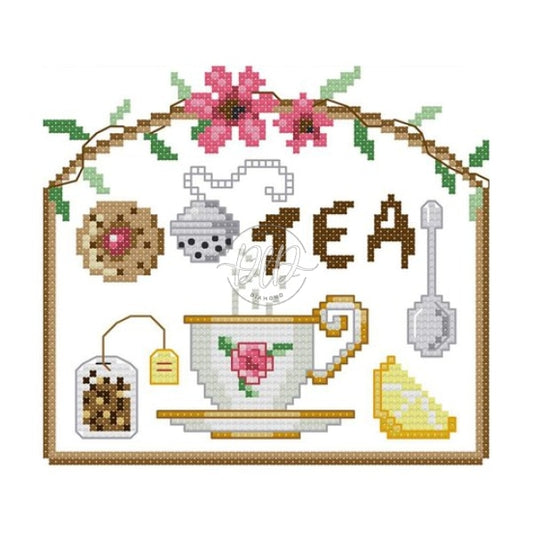 Morning Tea Time Cross Partial 11Ct Pre-Stamped Canvas(22*20Cm) Stitch