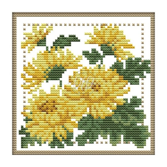 November Flower Partial 11Ct Counted Canvas(21*21Cm) Cross Stitch