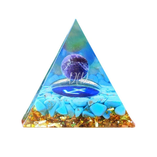 Orgonite Pyramid Amethyst Peridot Healing Crystal Energy Orgone Crafts (E)