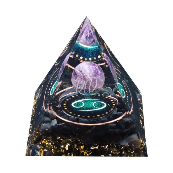 Orgonite Pyramid Healing Crystals Reiki Chakra Meditation Stones (Cancer)