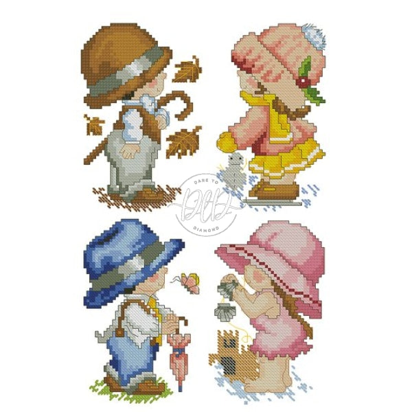 20X30Cm Cap Kids Ecological Cotton Stamped Diy Cross Stitch 11Ct Embroidery