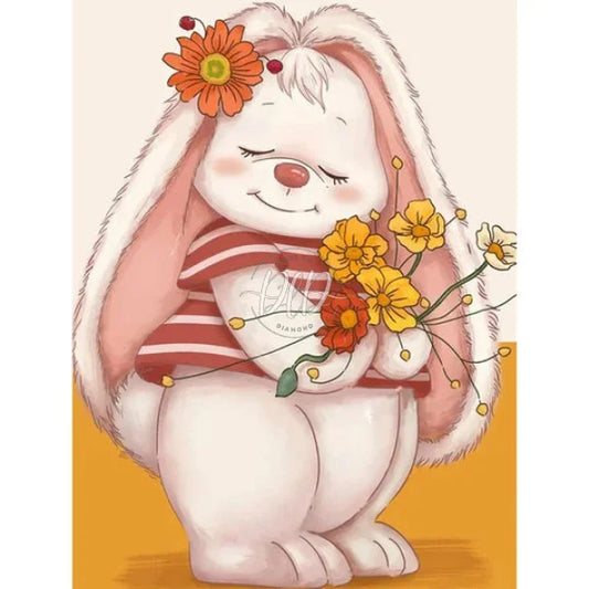 Rabbit With Flowers