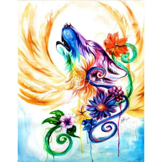 Rainbow Colored Animal - Wolf