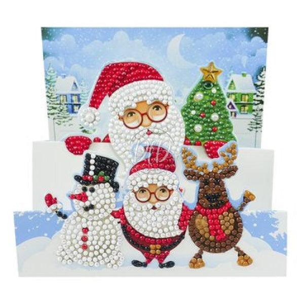 Santa Claus 5D Diy Special Shape Part Drill Diamond Greeting Card