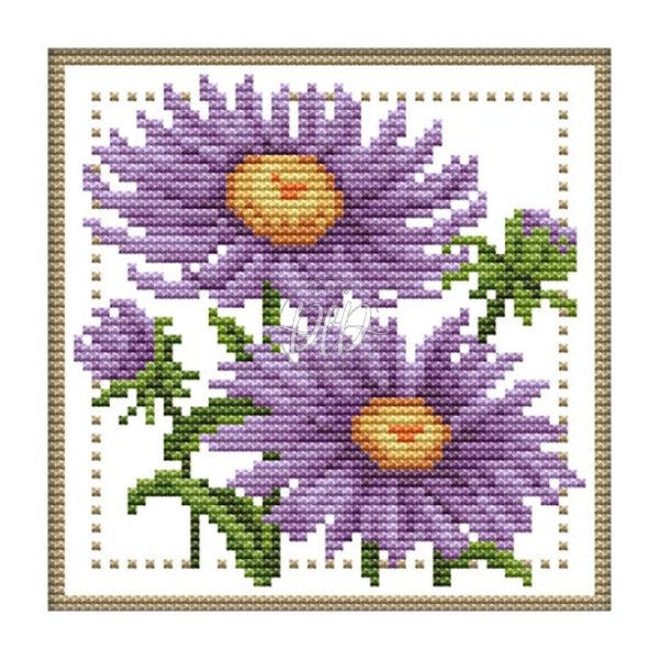 September Flower Partial 11Ct Counted Canvas(21*21Cm) Cross Stitch