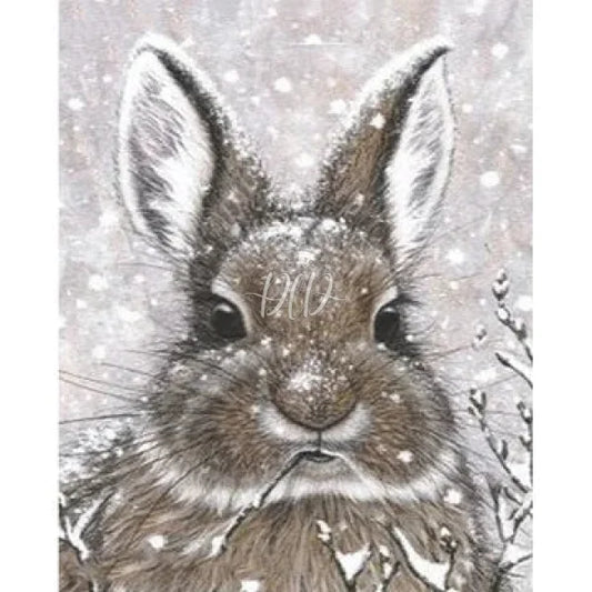 Snow Rabbit 30*40Cm(Canvas) Full Round Drill Diamond Painting