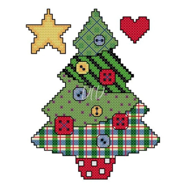 Snowflake Christmas Tree Partial 11Ct Counted Canvas(18*21Cm) Cross Stitch