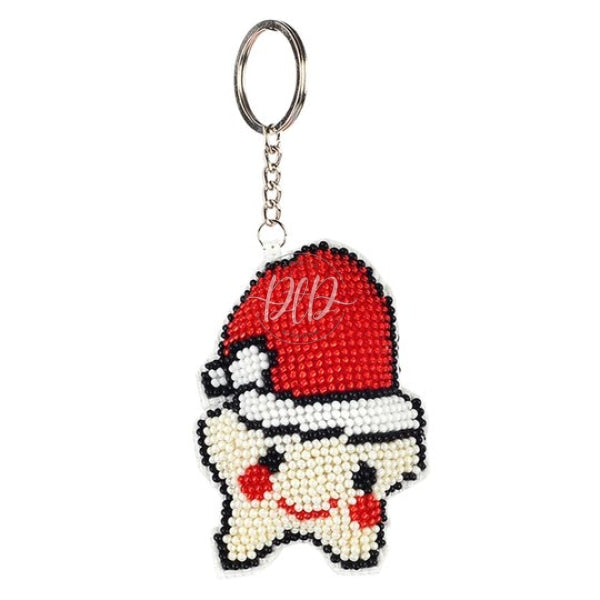 Full Beads Five-Pointed Star Shape Embroidery Keychain Cross Stitch Pendant