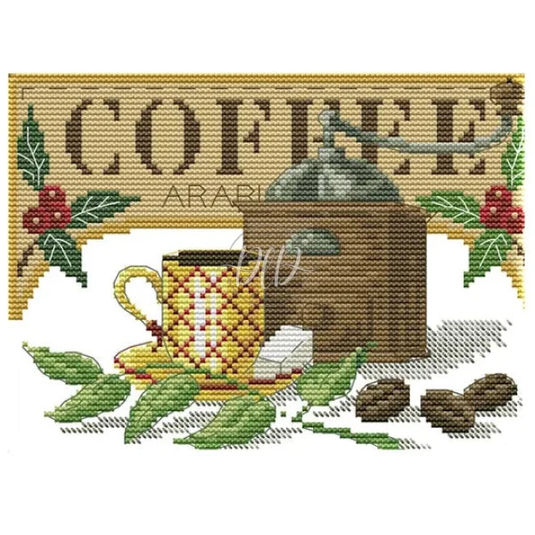 Still Life Tea Partial 14Ct Counted Canvas(25*18Cm) Cross Stitch