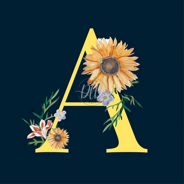 Sunflower Flower Letter A