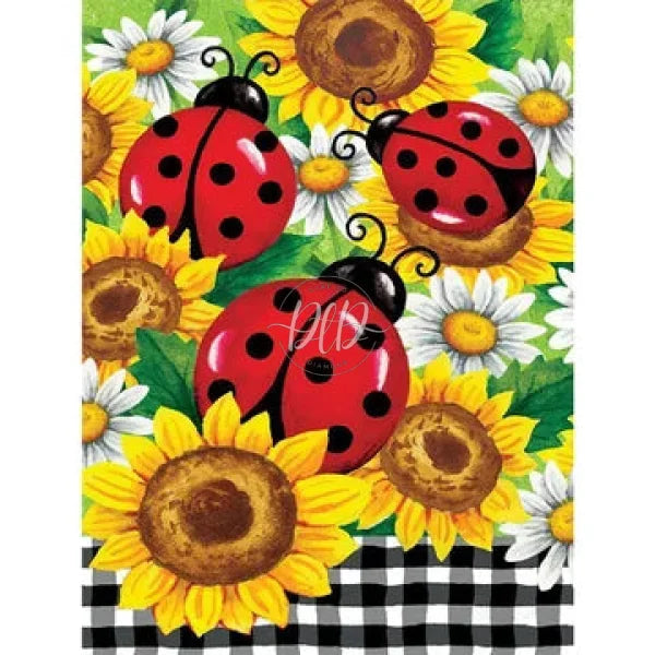 Sunflower Ladybug 30*40Cm(Canvas) Full Round Drill Diamond Painting