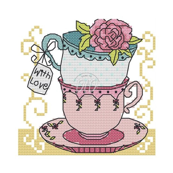 Teacup J357(15*15Cm) 14Ct Cross Stitch Kit