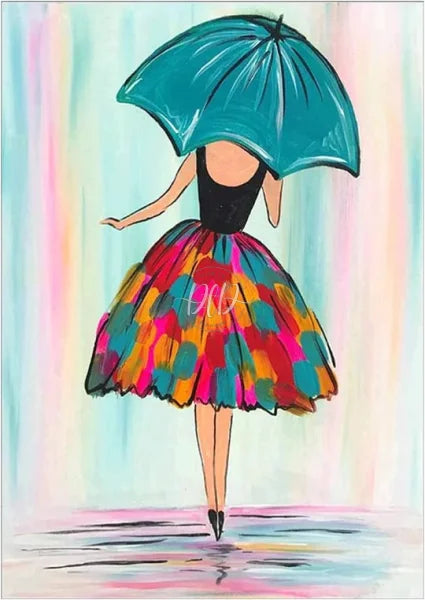 Umbrella Colorful Dress Woman