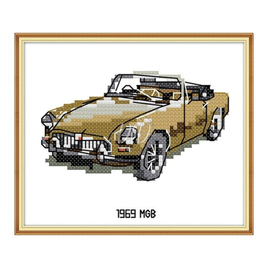 Vehicle 14Ct Pre-Stamped Canvas(16*14Cm) Cross Stitch