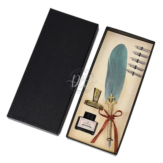 Vintage Calligraphy Feather Dip Pen Set