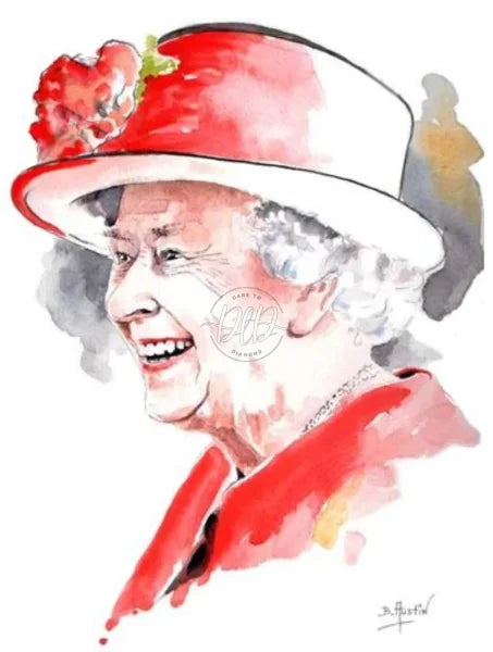 Watercolor Queen Of Uk Elizabeth Ii